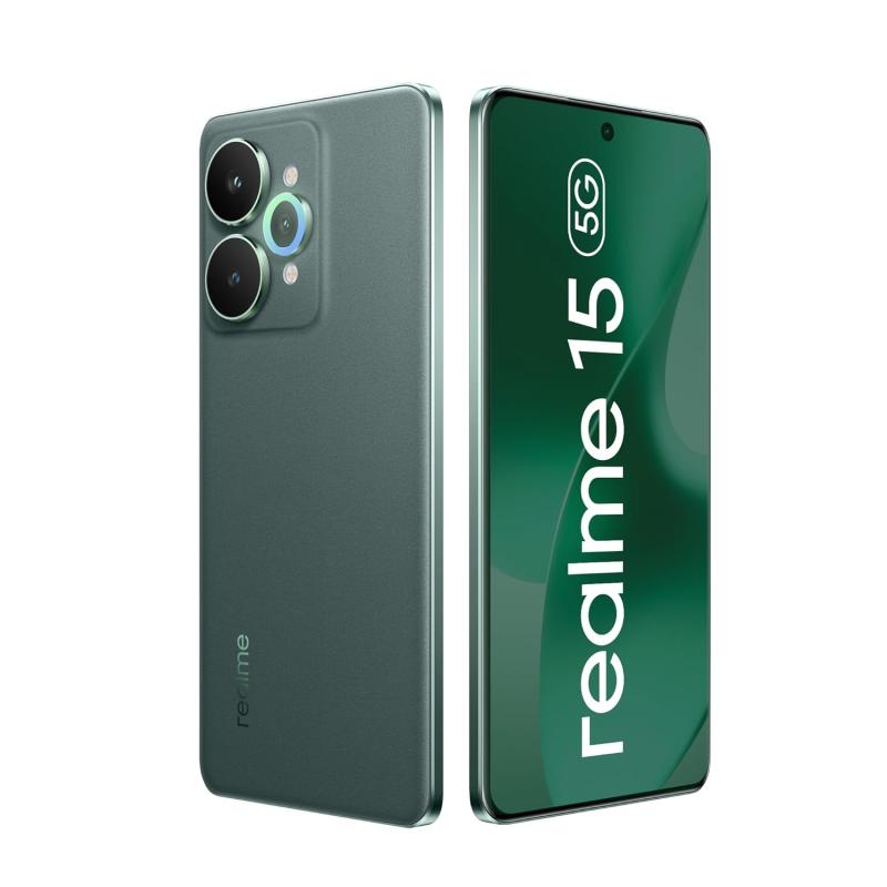 realme 15 5G Smartphone 8+256GB Green,144Hz HyperGlow 4D Curve Display,7000mAh Battery,80W SuperVOOC,Dual 50MP 4K Cameras,Dimensity 7300+ Chipset,IP69