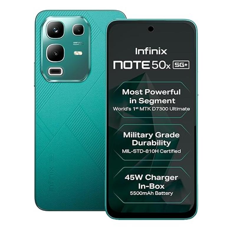 Infinix Note 50x 5G+ (Sea Breeze Green, 6GB RAM, 128GB Storage) |