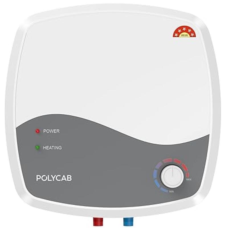 POLYCAB Superia 5-Star 25L Water Heater (Geyser) | 5-yr tank & 2-yr product warranty | Temperature Control Knob | Enhanced Safety, Rust Proof Tank | Efficient Heating 【White】