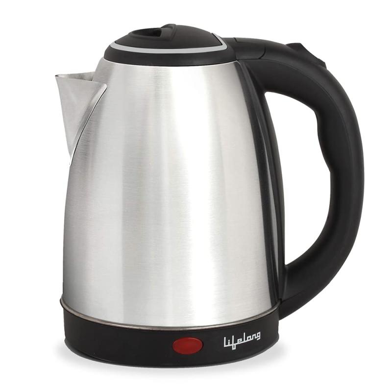 Electric Kettle | 1.5-Litre | Stainless Steel Body | Concealed Heating Element | Single-Touch Lid Locking | Silver Finish | Lifelong