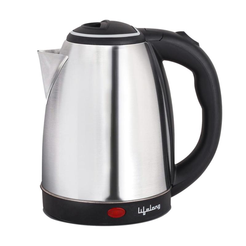 Electric Kettle | 1.5-Litre | 1500 Watt | Stainless Steel Body | Auto Shut-Off | Fast Boiling | Silver & Black Finish | Lifelong
