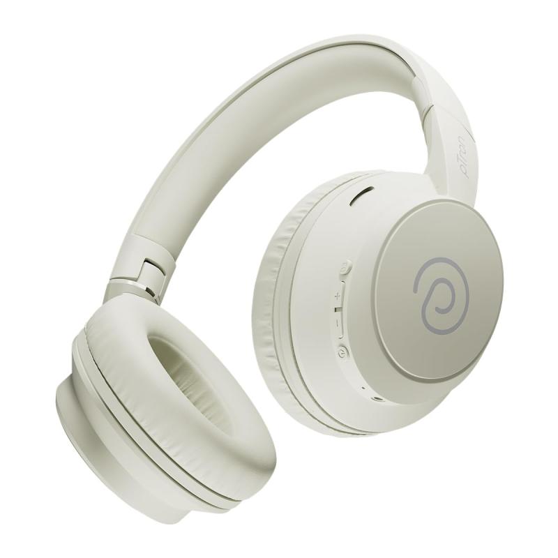 pTron Studio Evo 70hrs Playtime Wireless Over Ear Headphones with HD Mic, Low-Latency Game/Movie/Music Modes, Punchy Bass, BT5.3, Dual Device Pairing, Voice Assistant & Type-C Fast Charging (Beige)