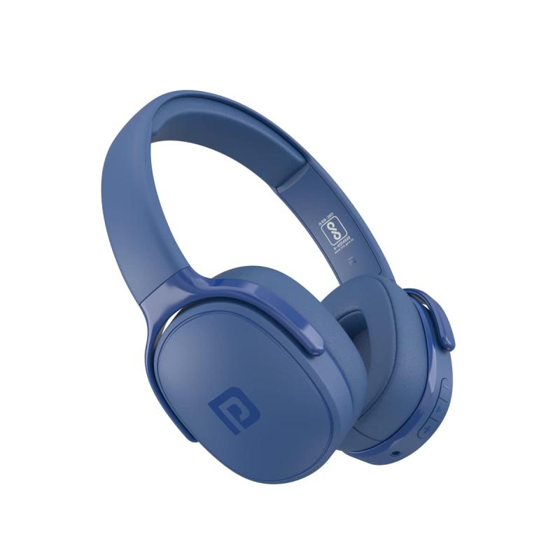 Portronics Muffs A Bluetooth 5.0 Wireless Headphone Over The Ear Headset with Handsfree Calling, Comfortable Design, 3.5mm Aux-in, Long Playtime, Powerful Bass(Blue)