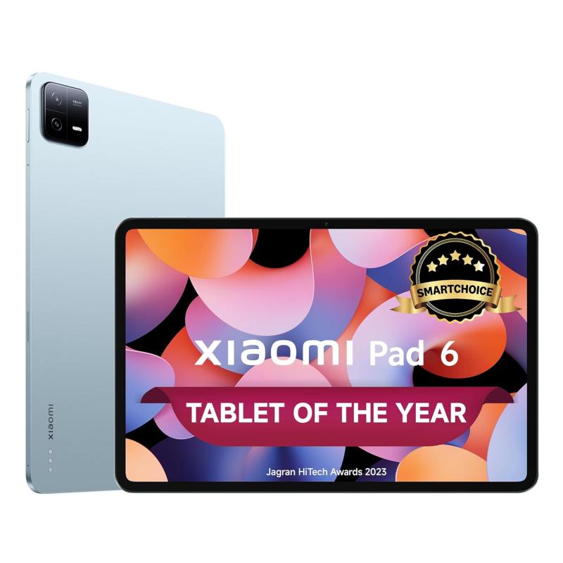 Xiaomi Pad 6|[Smartchoice] | Qualcomm Snapdragon 870| Powered by HyperOS |144Hz Refresh Rate| 8GB, 256GB| 2.8K+ Display (11-inch/27.81cm) Tablet| Dolby Vision Atmos| Quad Speakers| Wi-Fi| Mist Blue