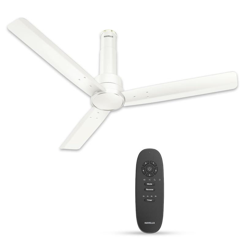 5 Star | BLDC Motor Remote Control 225 CMM 350 RPM 28 W 1200 mm Ceiling Fan | Pearl White | Havells