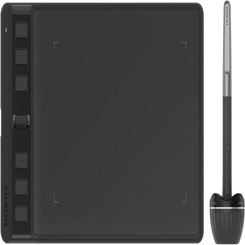 6 × 4-inch Graphics Tablet | 6 × 4-inch | Battery-Free Stylus | Black | HUION Inspiroy 2 Small (H641P)