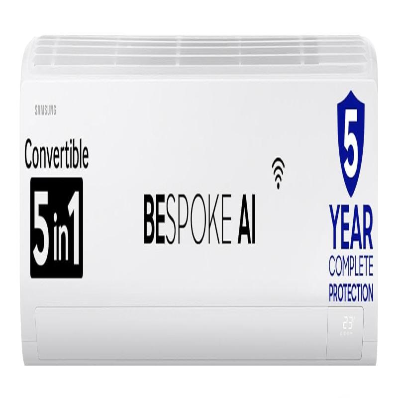 Samsung 1 Ton 5 Star AI Inverter Smart Split AC (WiFi, Energy Saving, Voice Control, Powerful Cooling, Copper, Digital Inverter, 4 Way swing, 5 Step Convertible, BESPOKE AI AR50F12D1ZHNNA)