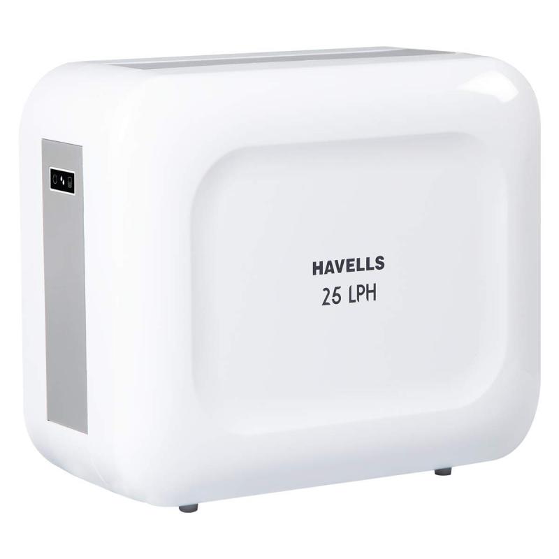 Havells 25 LPH Water Purifier (White and Grey), Absolutely Safe RO+UV + pH Balance, Compact and Stylish Design, Floor & Wall mounting with 8 Stages,Suitable for Borewell, Tanker & Municipal Water