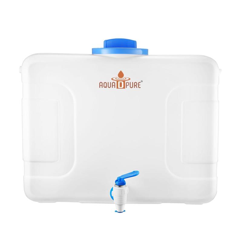 AQUA D PURE RO Purifier Reject and Waste Water Collecting Translucent Tank 18 Liters | Wall mountable and Food Grade Plastic Tank | Easy to Connect with All RO Water Purifier