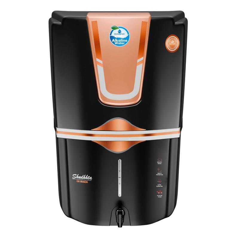 AQUA D PURE 4 in 1 Copper Alkaline Filter RO Water Purifier with 10 Stage Purification Filtration, UV, UF, TDS Adjuster and 12 Litre Storage Tank, Suitable for al type of water supply