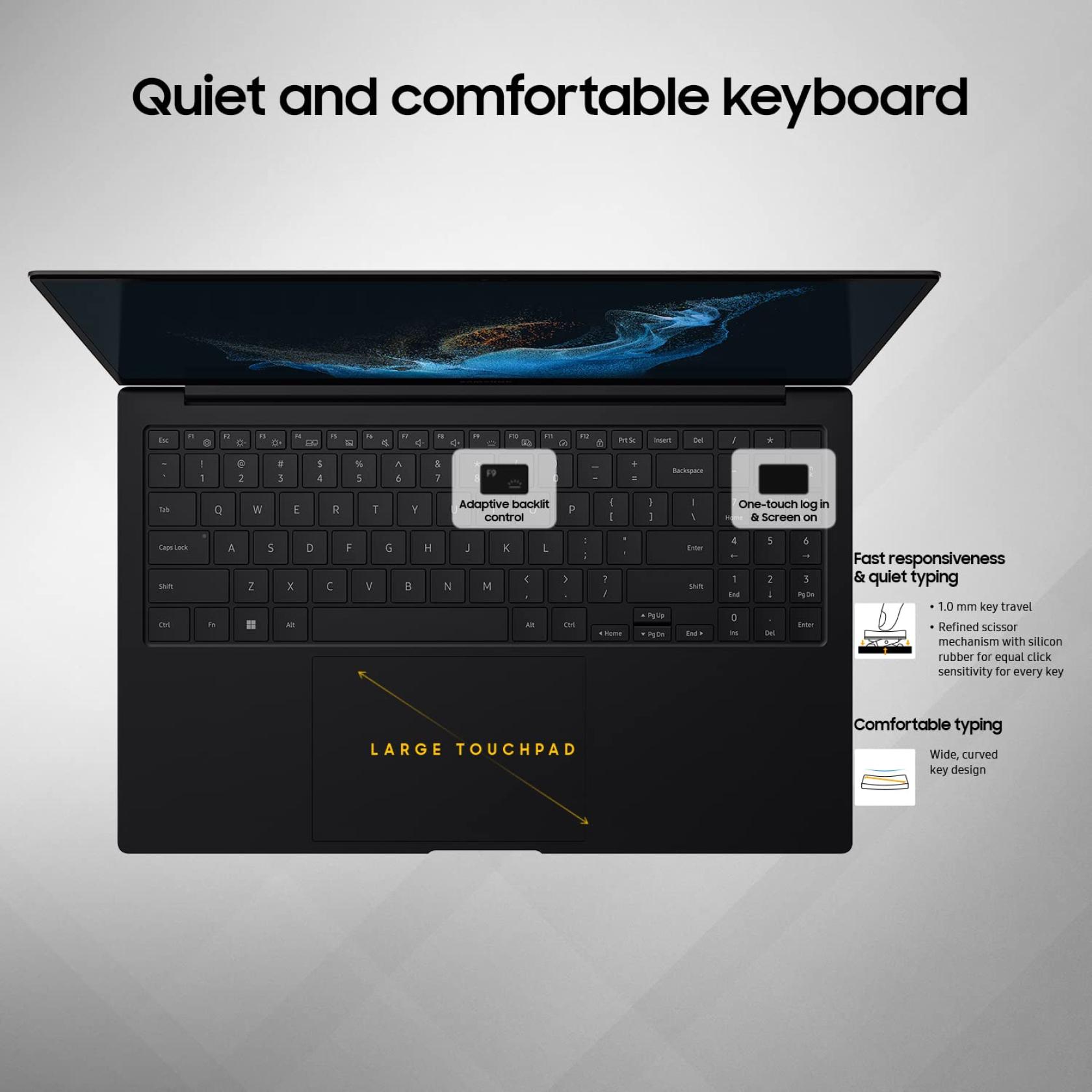 Samsung Galaxy Book2 (NP750) Intel 12th Gen core i7 39.6cm (15.6") FHD Thin & Light Laptop (16 GB/512 GB/Windows 11/MS Office/Backlit Keyboard/Fingerprint Reader/Silver/1.55Kg), NP750XED-KC2IN