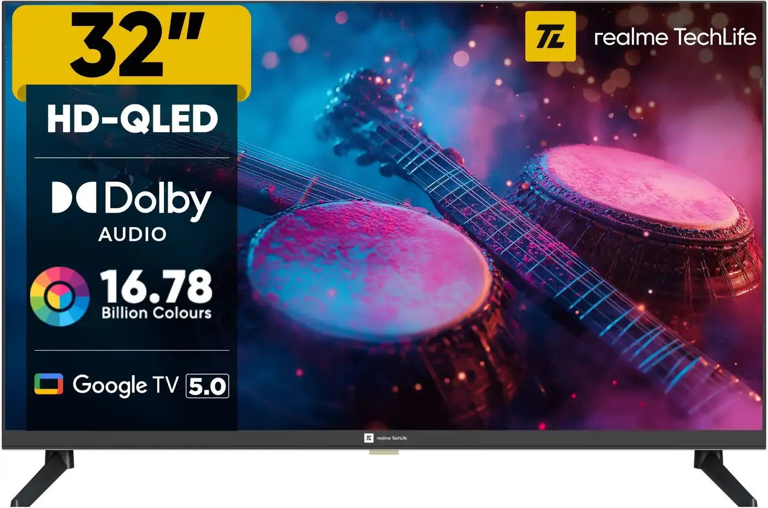 realme TechLife 80 cm (32 inch) QLED HD Ready Smart Google TV 2025 Edition  (32HDGQRDDAQ)