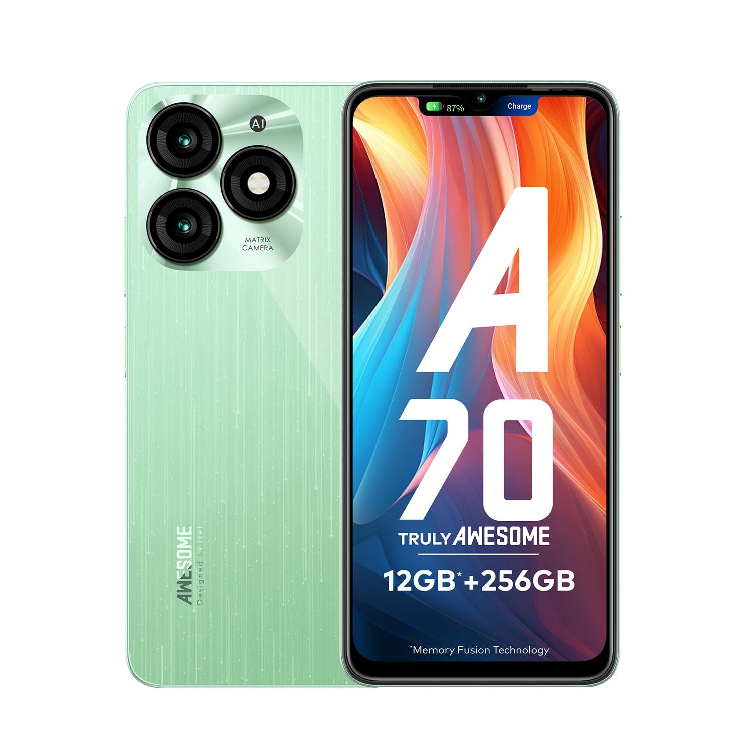 itel A70 | 5000 mAh Battery |13MP Dual Rear Camera | Type C Charging (Field Green, 64 GB)  (4 GB RAM)