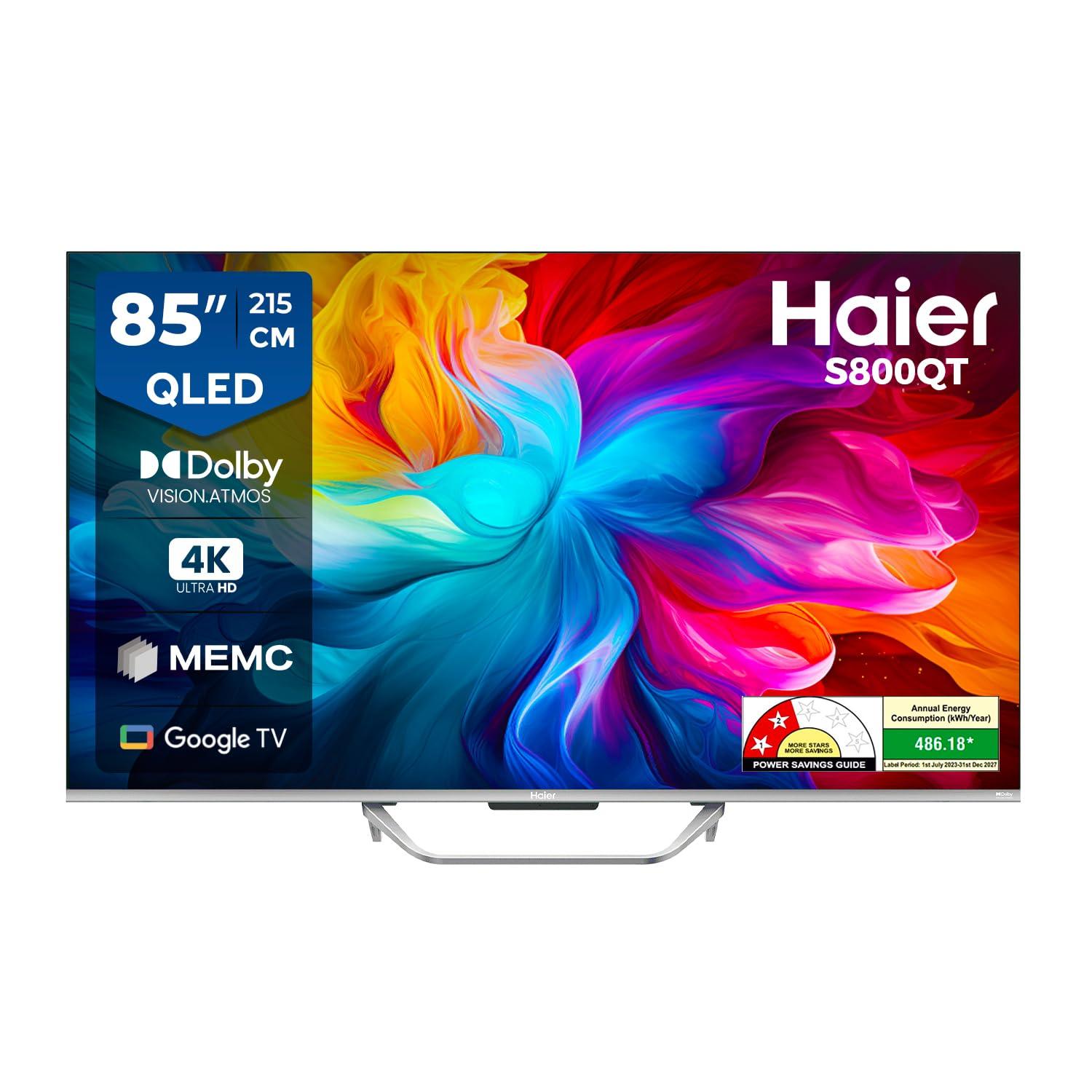 Haier 215 cm (85) S800 Series 4K Ultra HD Smart QLED Google TV 85S800QT