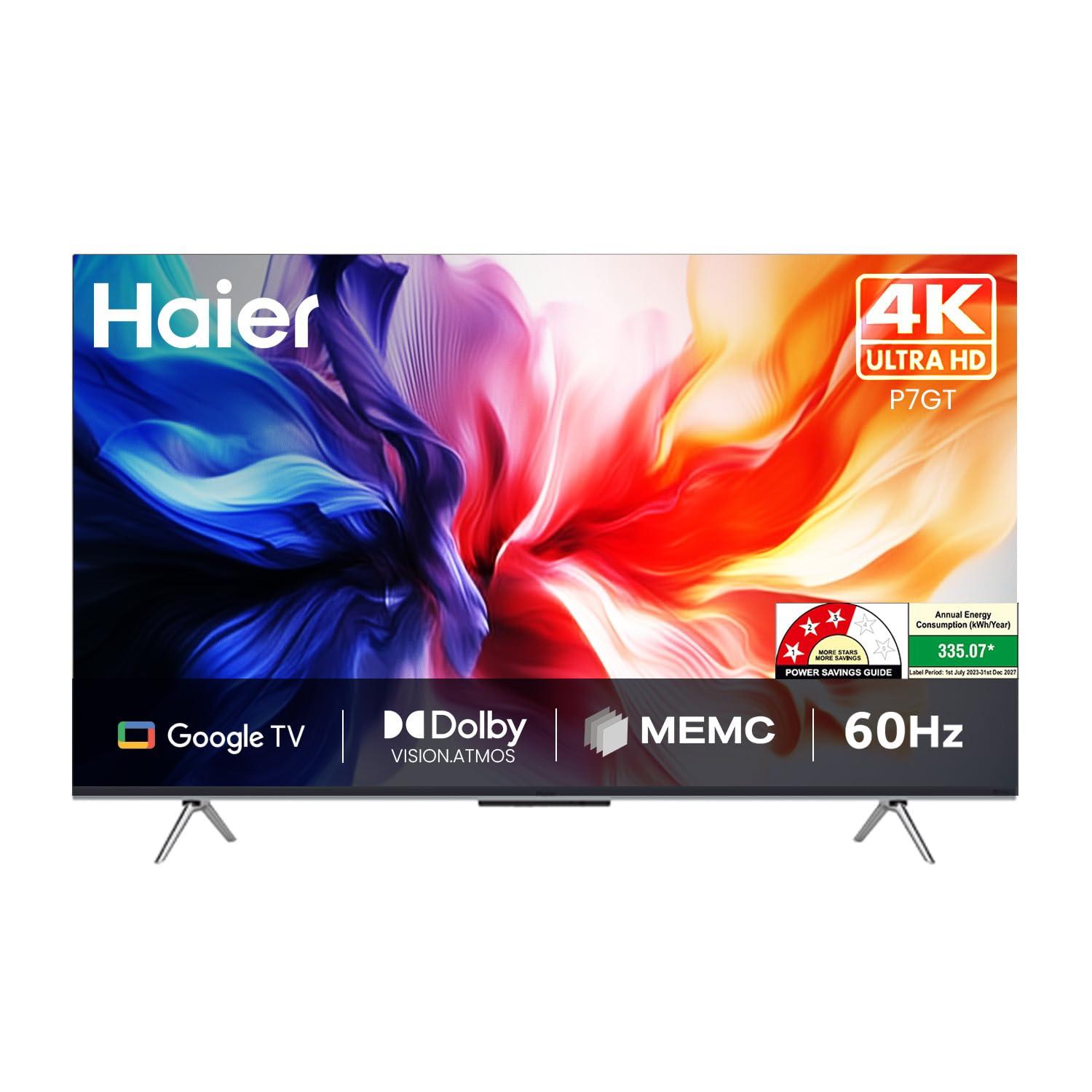Haier 189 cm (75) P7GT Series 4K Ultra HD Smart LED Google TV 75P7GT-P (Grey)