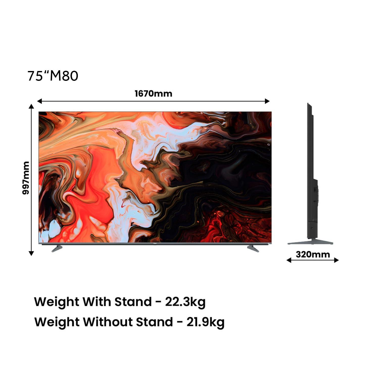 Haier 189 cm (75) New M80F Series 4K Ultra HD Smart Mini LED Google TV H75M80FUX (2025 Model)