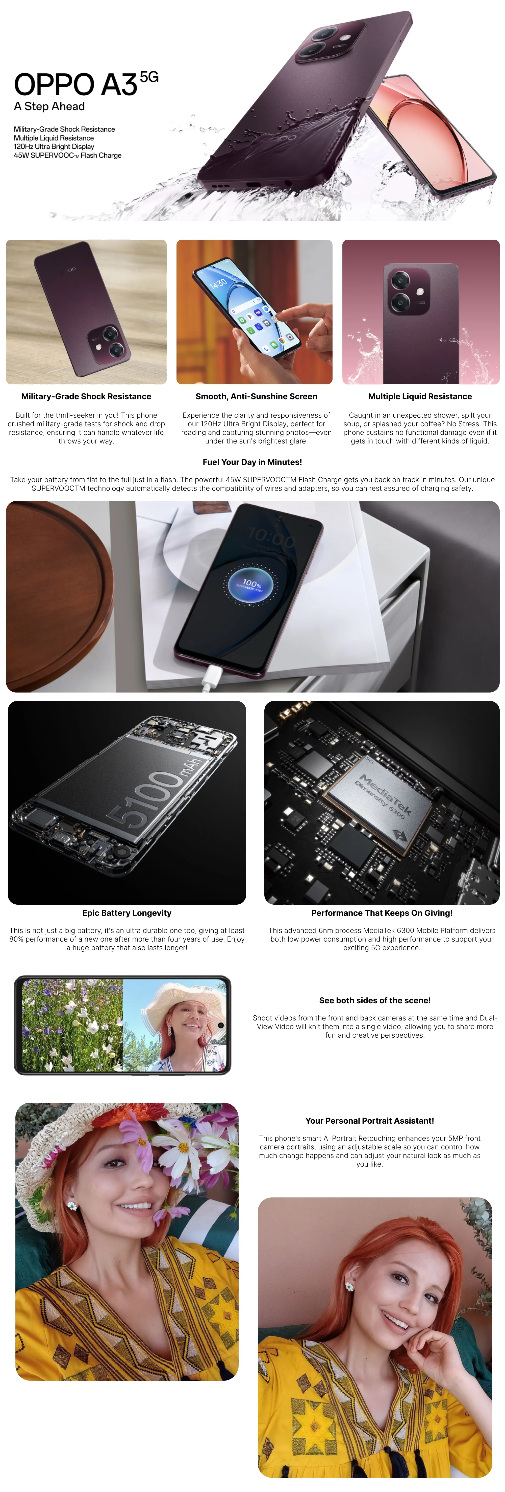 Oppo A3 5G ( Nebula Red, 6GB-128GB ) Banner