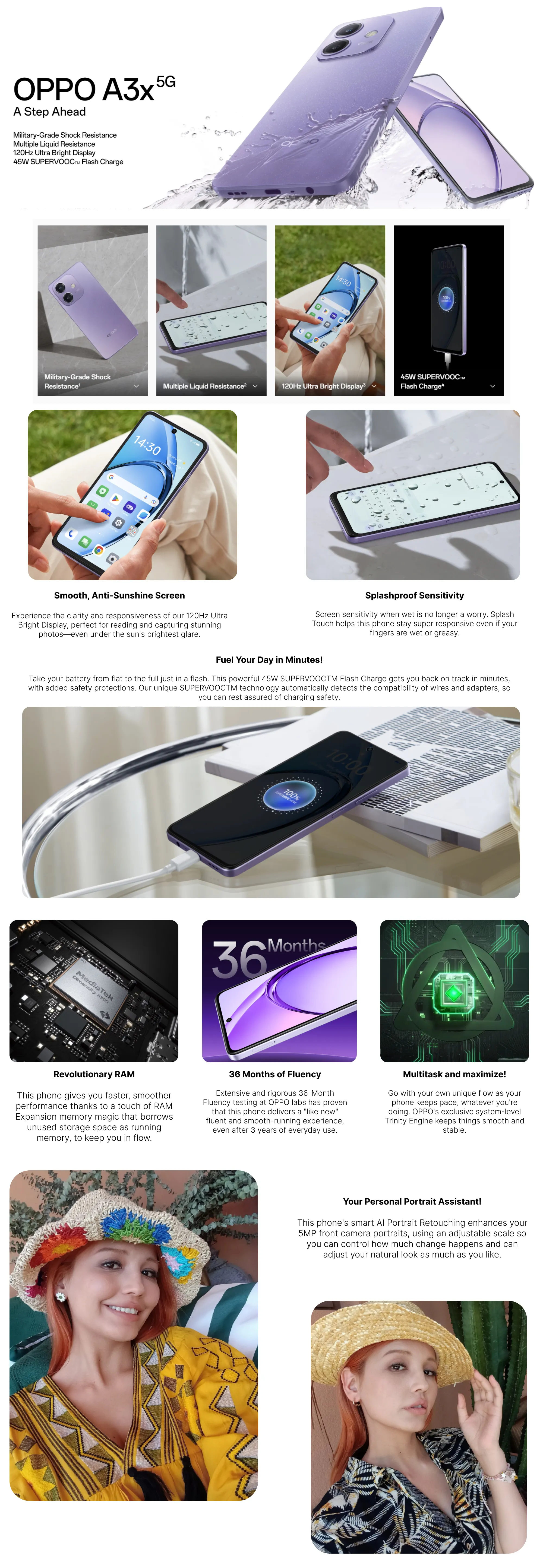 TEST 2 Oppo A3x 5G ( Starry Purple, 4GB-128GB ) Banner