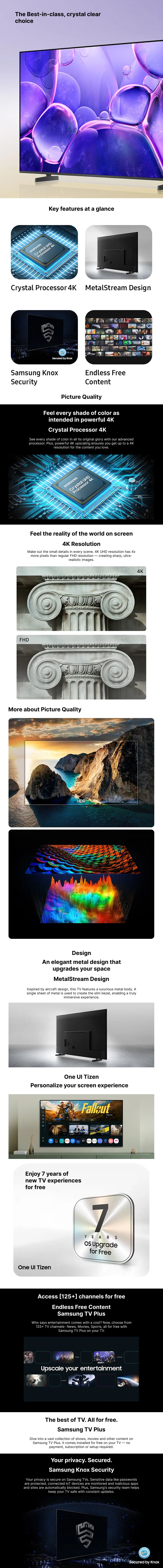 Samsung 4K Ultra HD LED Smart TV U8100 ( 43 inch ) Banner