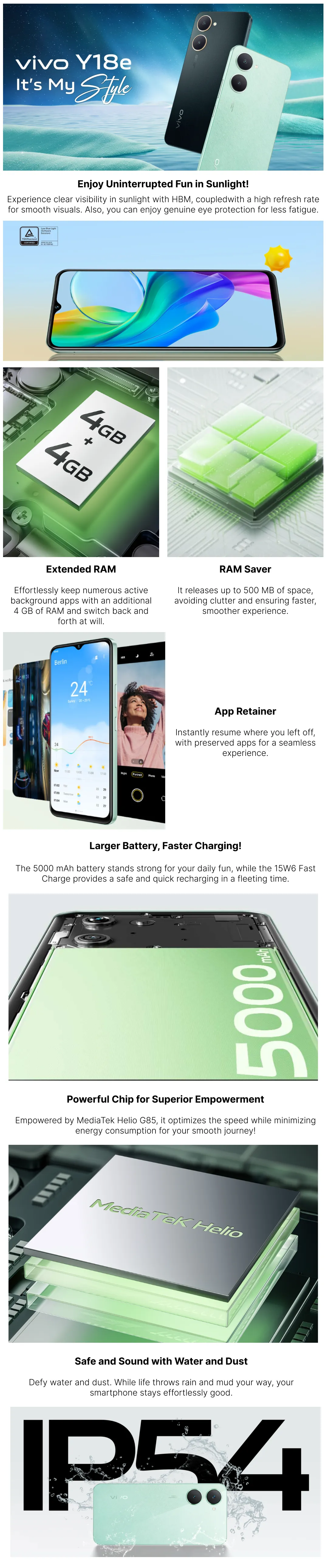 Vivo Y18e ( Space Black, 4GB-64GB ) Banner