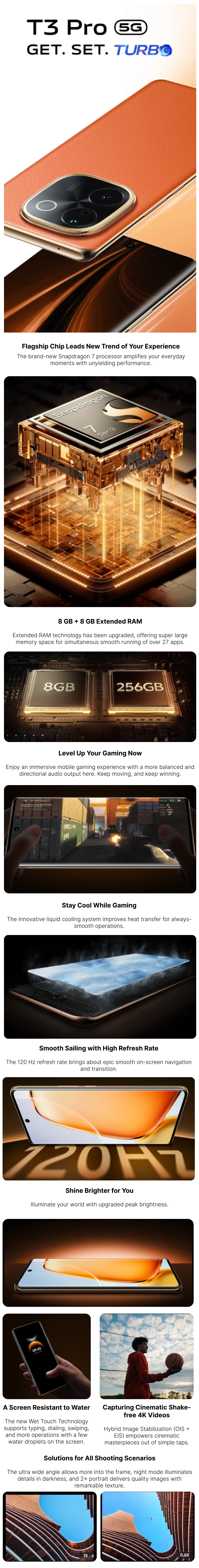 Vivo T3 Pro 5G ( Sandstone Orange, 8GB-256GB ) Banner