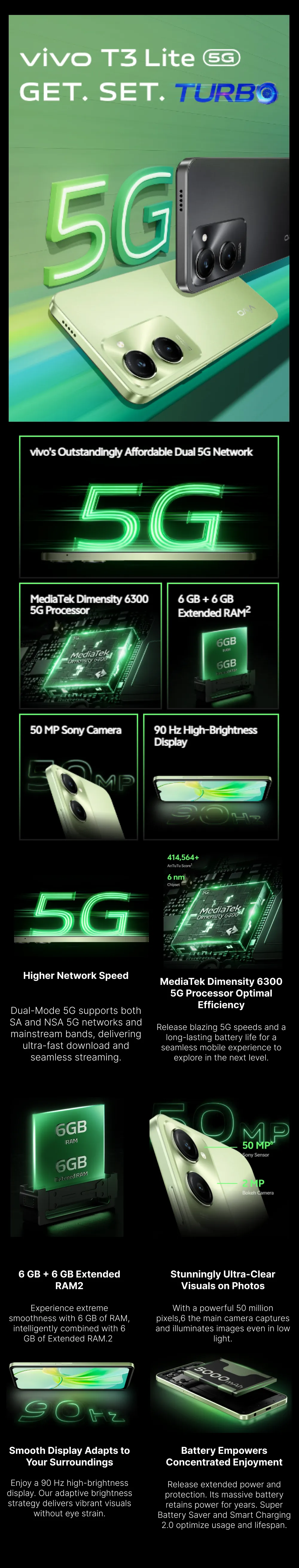 Vivo T3 Lite 5G ( Majestic Black, 4GB-128GB ) Banner