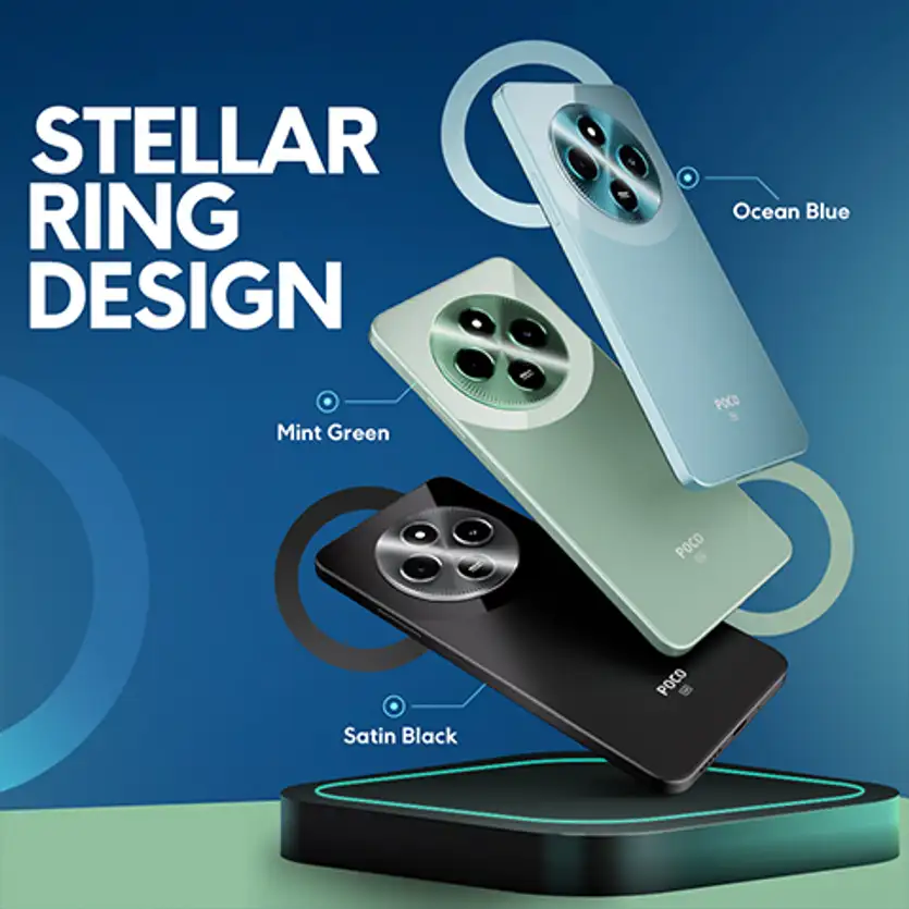 POCO M7 5G, Satin Black (6GB, 128GB) Banner