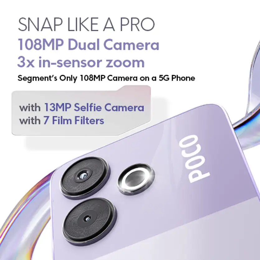 POCO M6 Plus 5G Ice Silver 8GB RAM 128GB ROM Banner