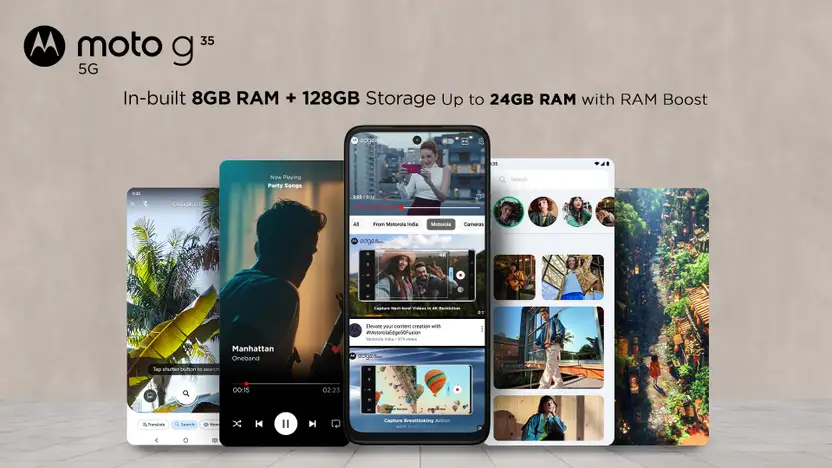 Motorola G35 5G (Guava Red, 4GB RAM, 128GB Storage) | Powerful Performance | 50MP AI Camera | 5000mAh Battery Banner