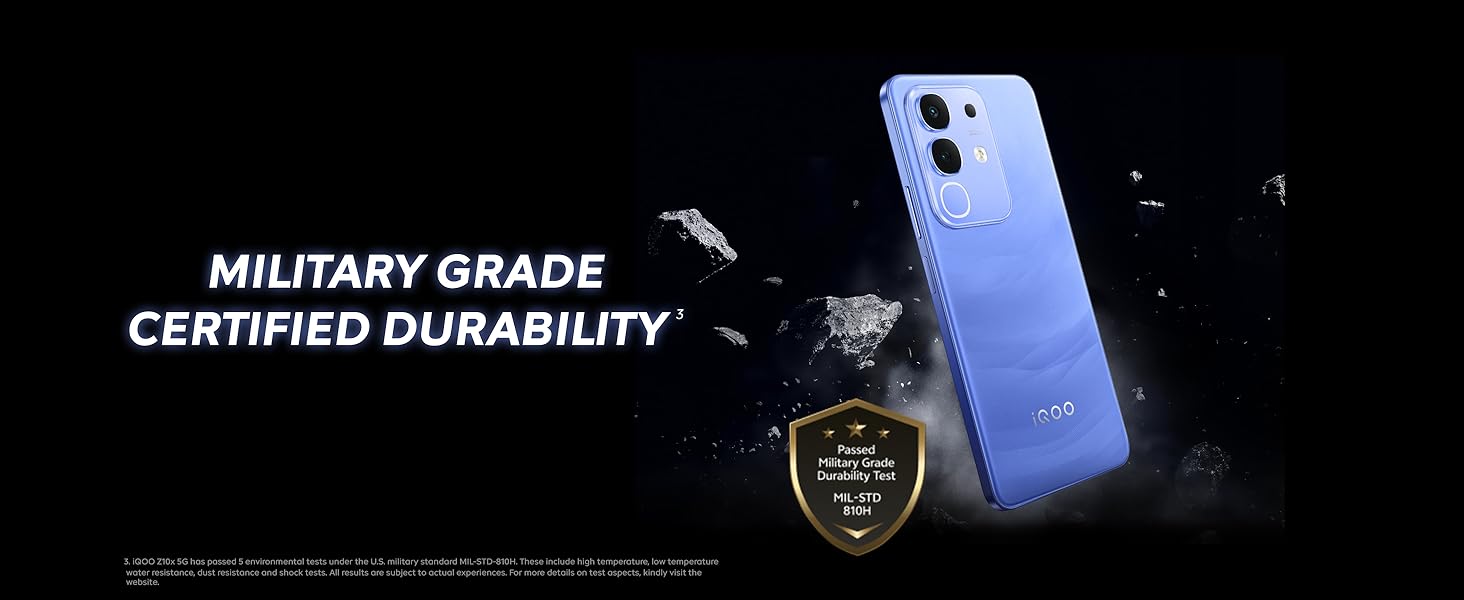 iQOO Z10x 5G (Ultramarine, 8GB RAM, 256GB Storage) | Banner