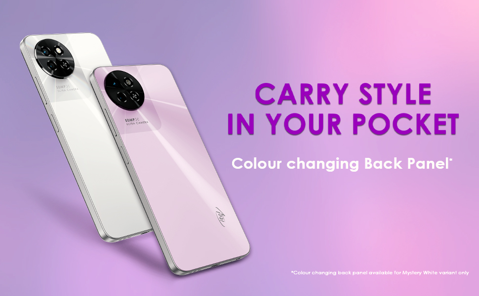 itel S23 with Dual Sim| 50MP Rear Camera| 5000mAh Battery|Expandable Upto 1 TB (Mystery White, 128 GB)  (8 GB RAM) Banner