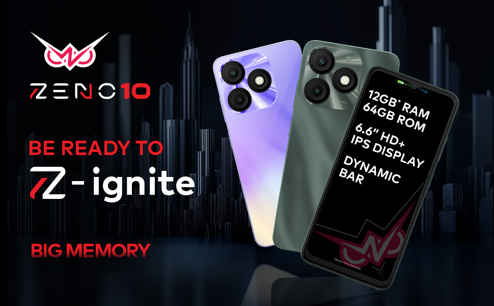 itel ZENO 10|6.6" HD+ Display with Dynamic Bar| 4GB RAM + 64GB ROM Opal Purple Banner