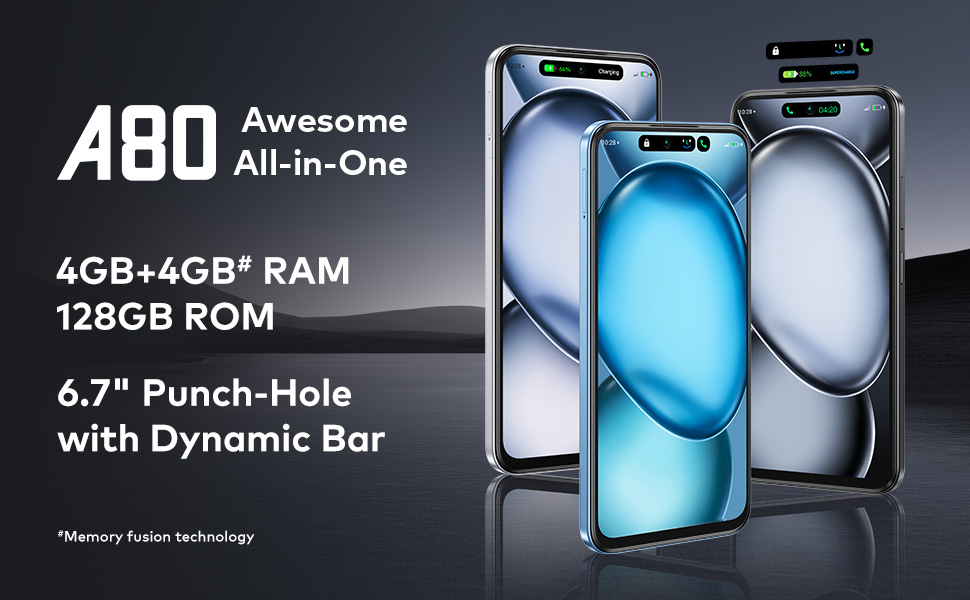 itel A80 , 8GB RAM, 128GB ROM | Glacial White Banner