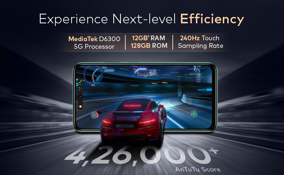 itel A95 5G+ AI Smartphone | 6GB RAM + 128GB ROM Shadow Black Banner